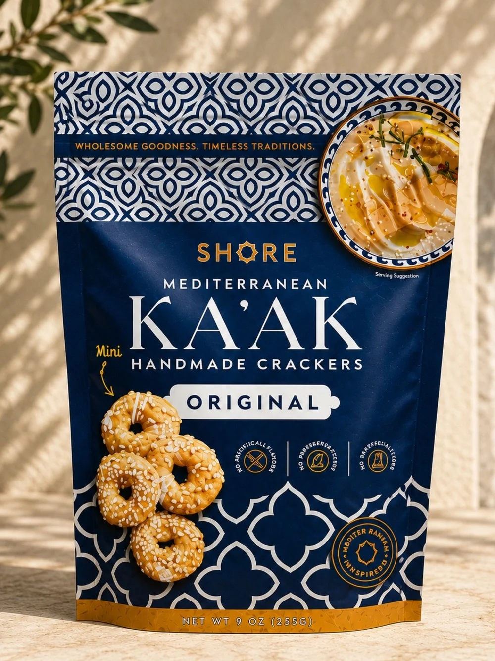Mediterranean Ka'ak Original Handmade Crackers - Blue